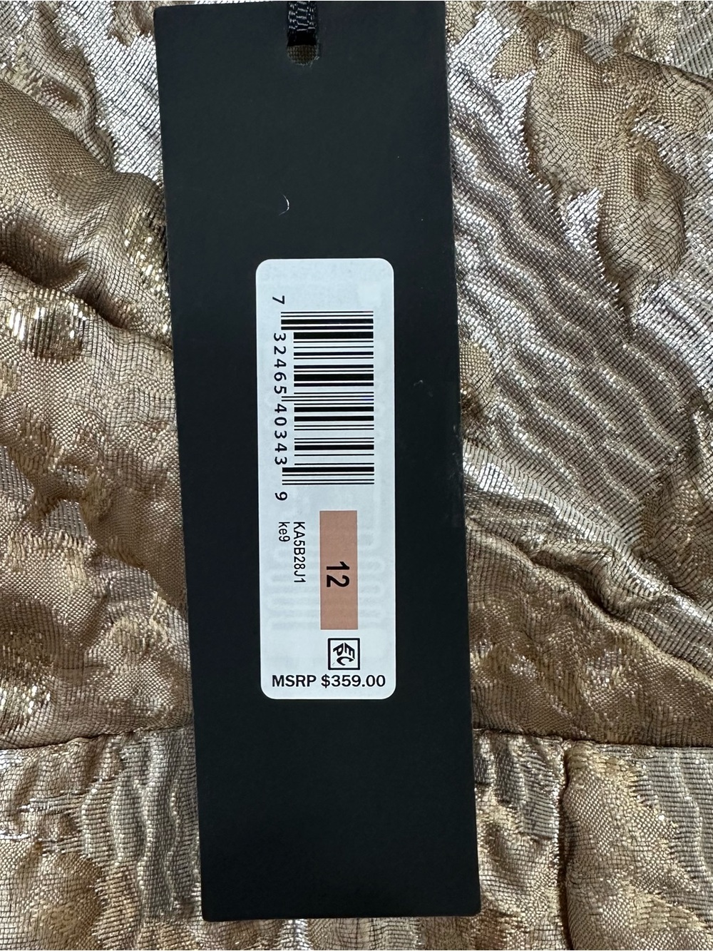 NWT Donna Karan Gold Brocade Sleeveless Wrap Ball Gown Frosted Beige 
Size 12 - Picture 6 of 16